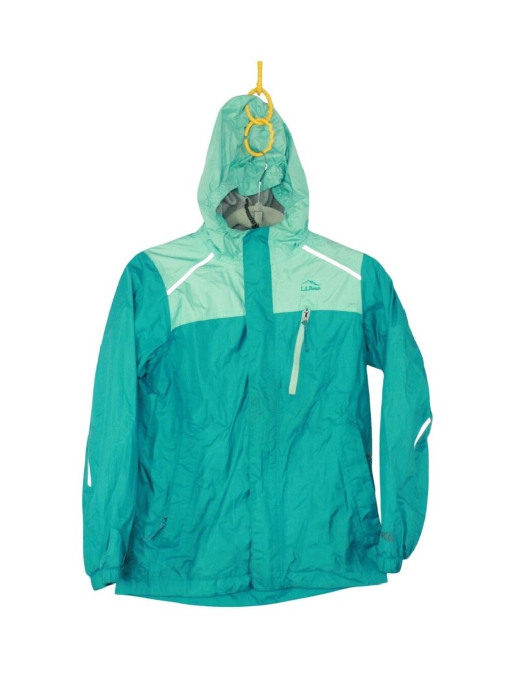 LL Bean Kids Trail Tek Model Rain Jacket Colorblock Casual School Hiking M 10-12